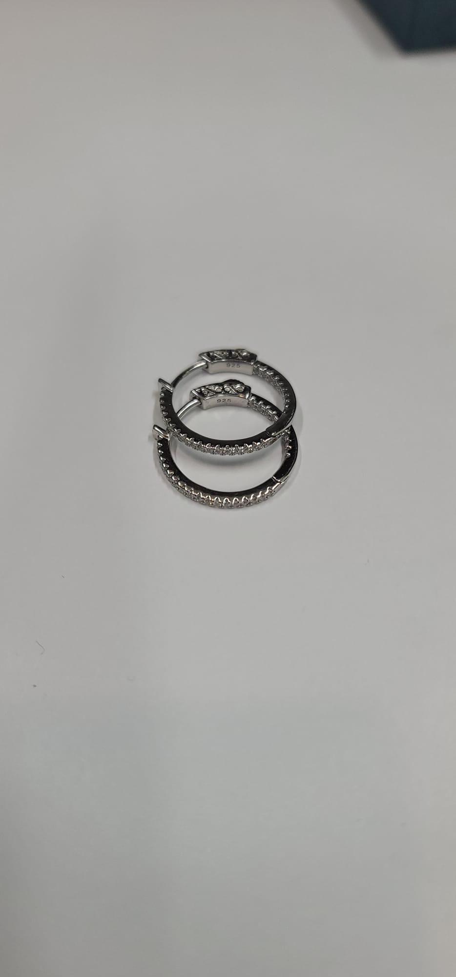 Huggie Hoop Earrings /Cartilage Hoop /Hoop Earrings /Sterling Silver Cz Huggie Hoop /Tragus Hoop / Small Helix Hoop, photo 2 of 4