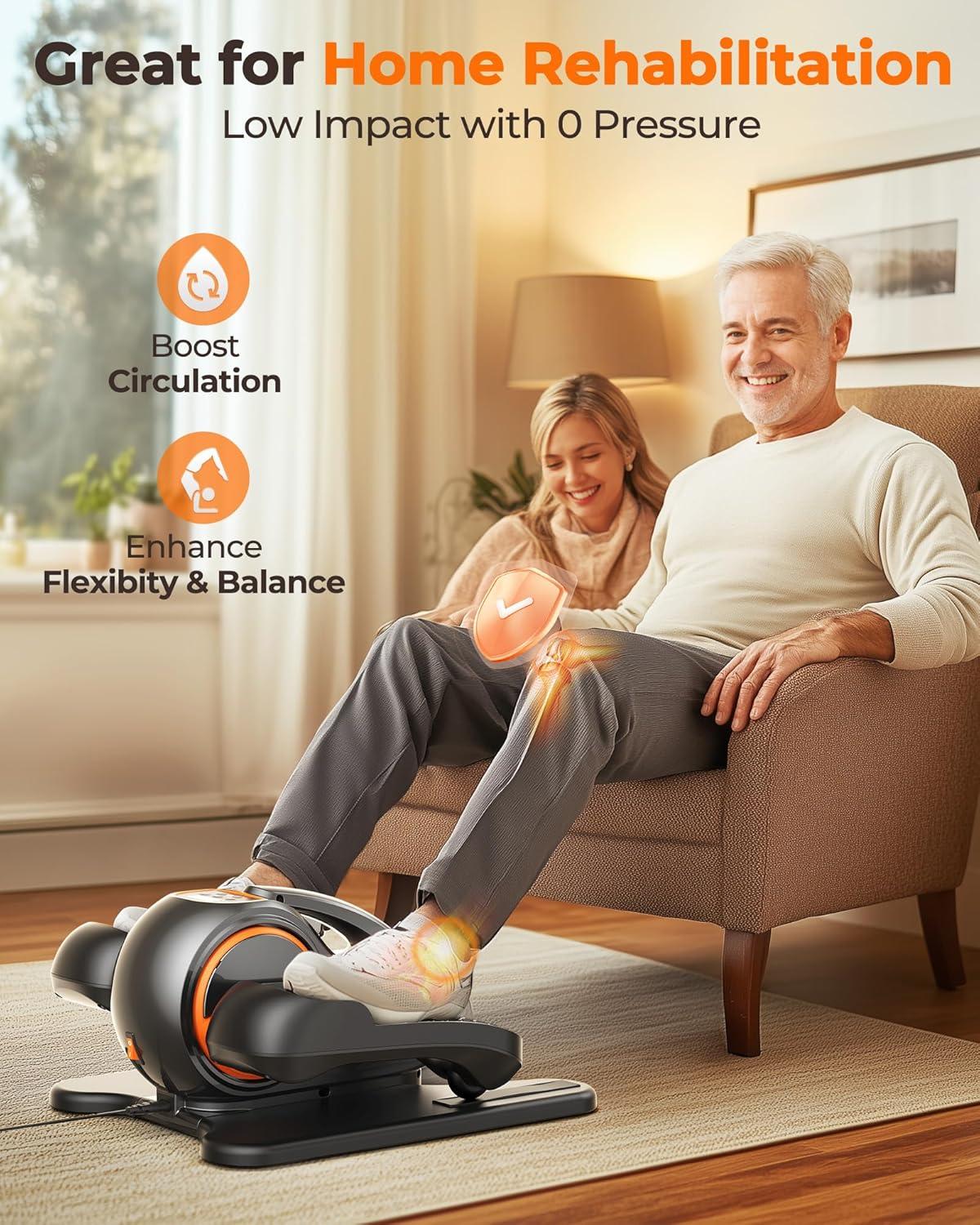 YOSUDA Under Desk Elliptical Electric, Seated Ellipse Leg Exerciser for Seniors with Remote Control, Fully Assembled Elliptical Exercise Machine for Home Use with 10 Adjustable Resistances & Speeds, photo 4 of 7