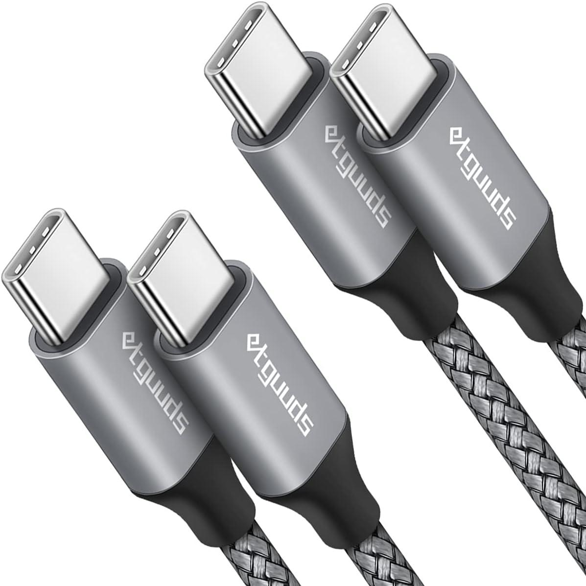 Pack of 2 USB C to USB C Charging Cable – Premium Durable Type C Cord for iPhone, iPad, and MacBook Devices