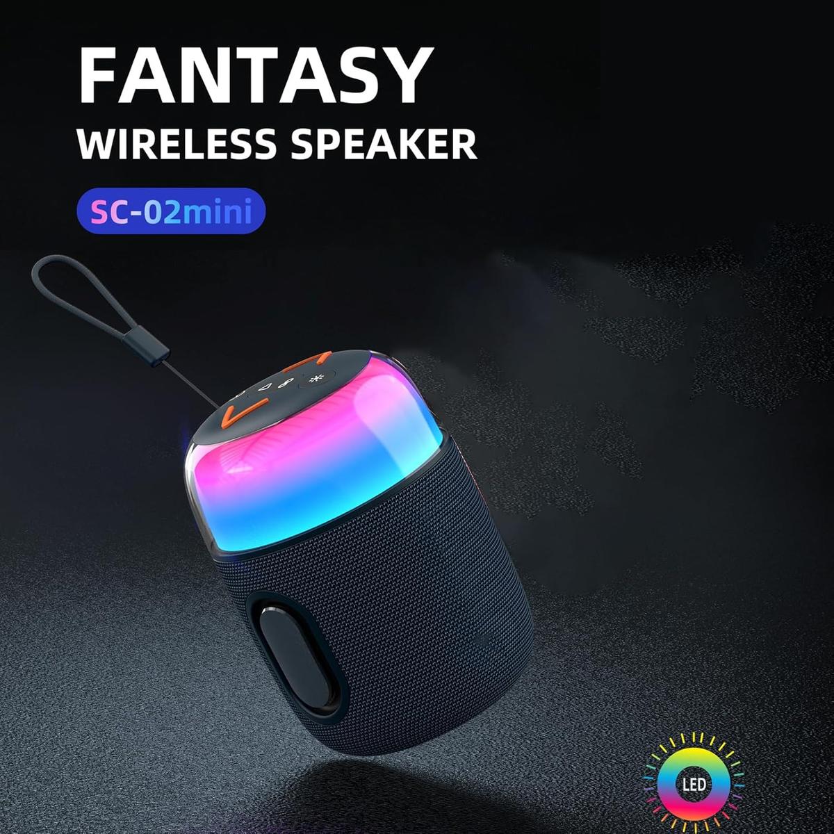 Hopestar Series SC02-mini - Portable Wireless Bluetooth Speaker with RGB Lights 360° Surround Stereo Bluetooth V5.3 Speakers for Party Outdoor and Room, photo 2 of 5