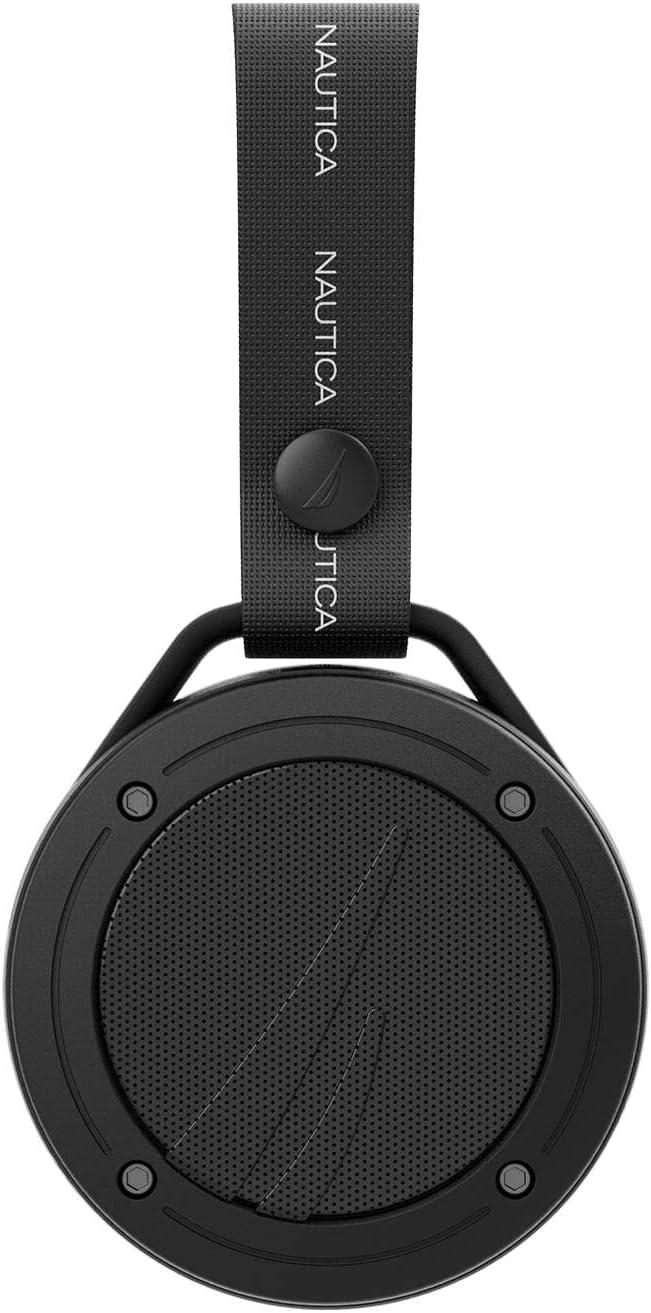 Nautica Portable Bluetooth Speaker, Wireless, TWS Pairing, IPX5 Splashproof, Dynamic Led Lights, Bluetooth 5.1, Carrying Strap, Advanced Sound for Home, Outdoor (Black)