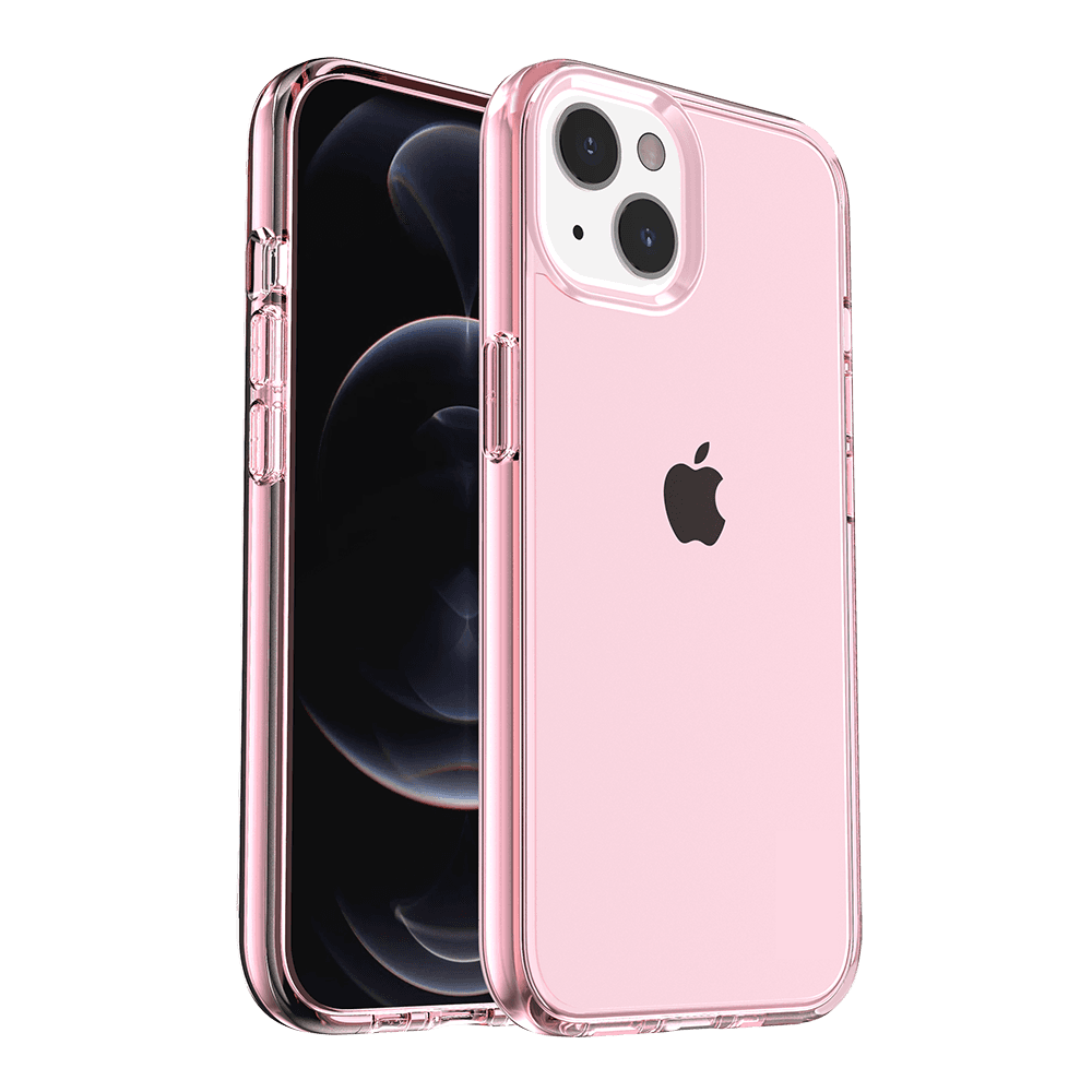 For iPhone 13/14 Sturdy Ultra Thick 3mm Transparent Hybrid Case Cover - Pink, photo 3 of 4