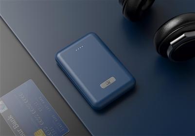 6000mAh Portable Mobile Power Bank with Power Level indicator in Blue