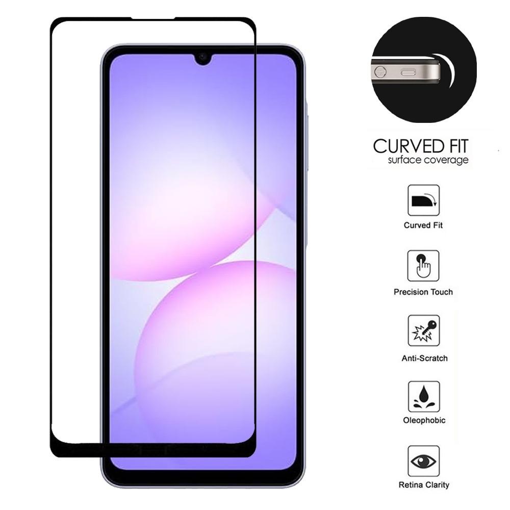 Samsung Galaxy A07 Black Edged Tempered Glass Screen Protector