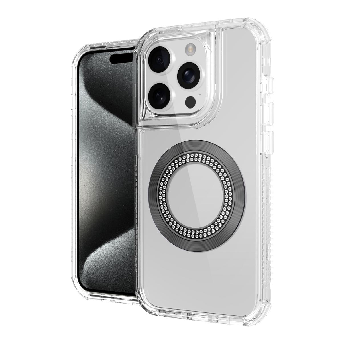 iPhone 13 Pro Max Magnetic Ring Circle Bling Chrome 3-in-1 Hybrid Case – Glamorous Grip with Full Protection, photo 6 of 7