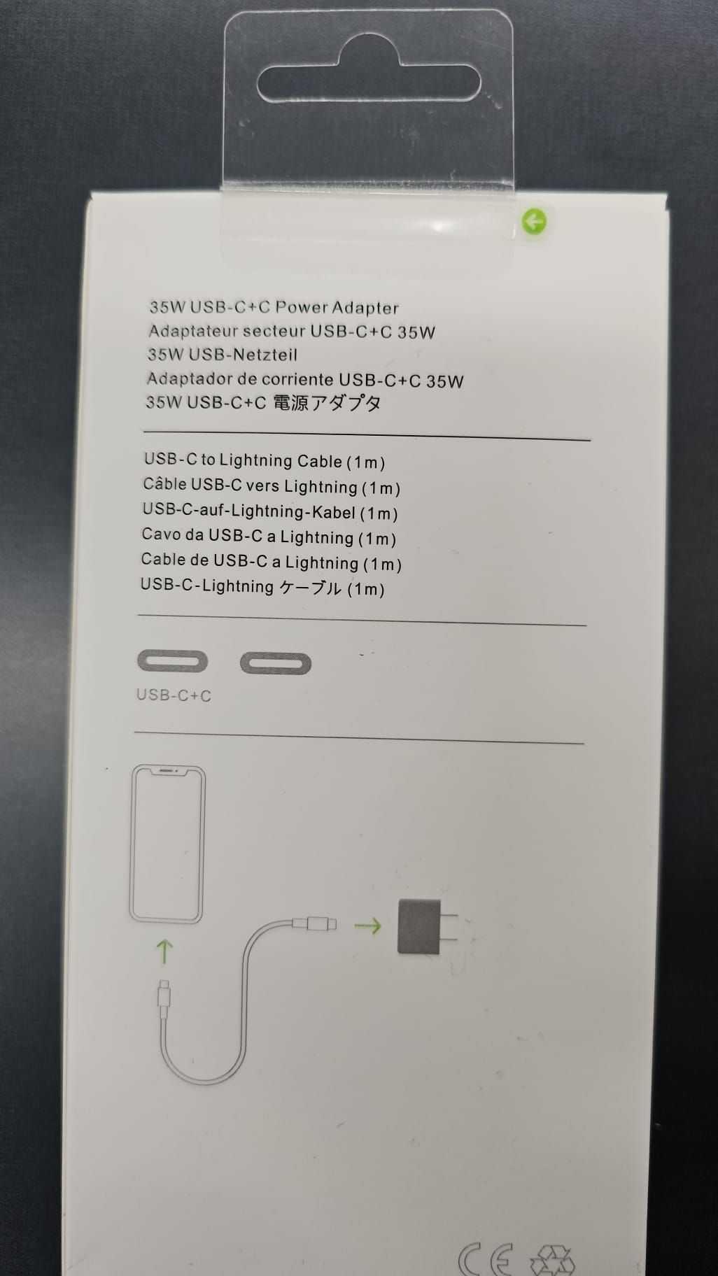 PD 35W Dual USB C Fast Charger Power Adapter Type C Cable For iPhone 14/13/12/11, photo 2 of 2