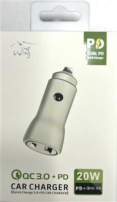TYPE-C AND USB CAR CHARGER 20W