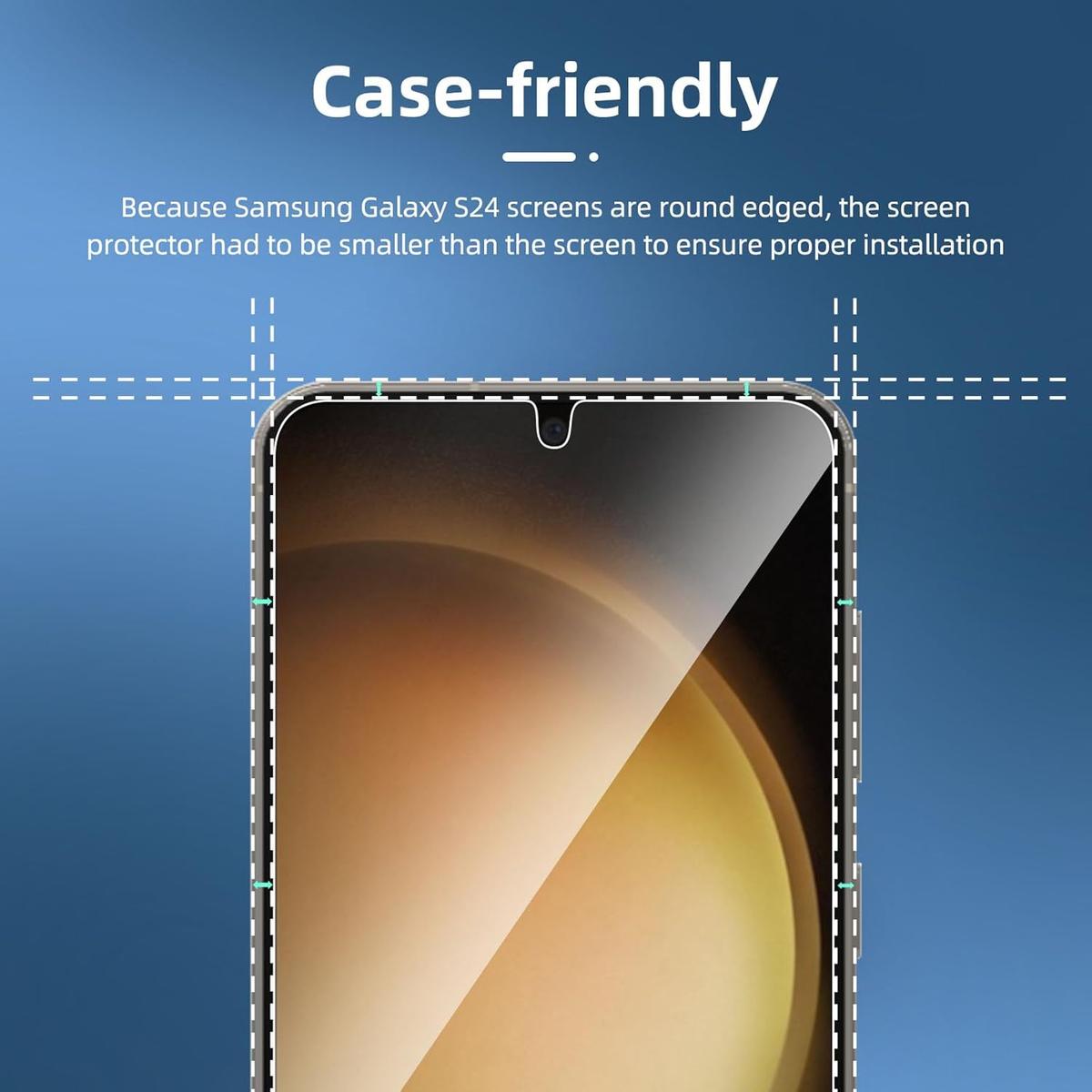 Tempered Glass Screen Protector for Samsung Galaxy S24 – HD Clear, Shatterproof & Anti-Scratch, photo 2 of 4