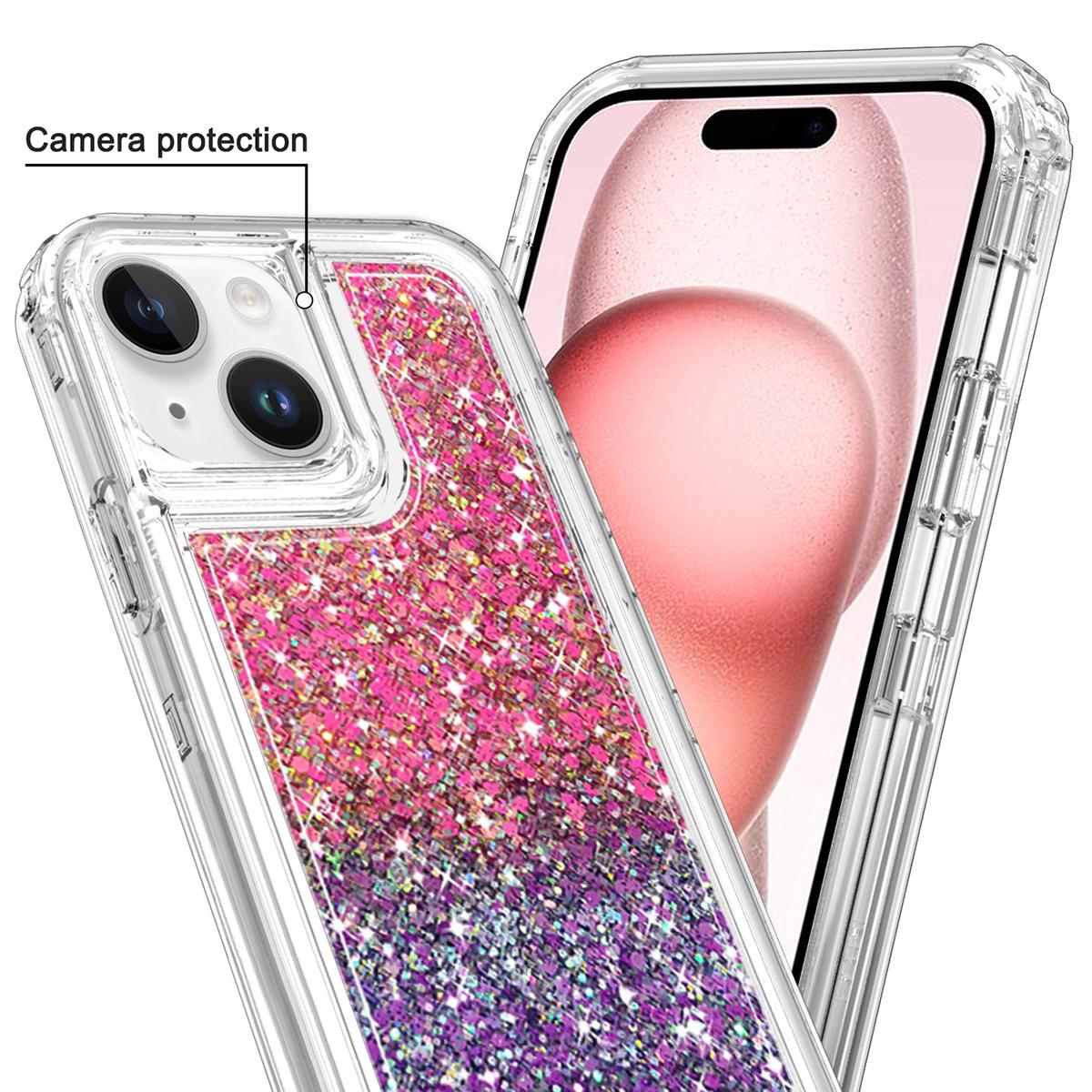 iPhone 13 Pro Max Epoxy Sticker Glitter 3-in-1 Shockproof Transparent Hybrid Case – Stylish Sparkle with Full Protection, photo 8 of 8