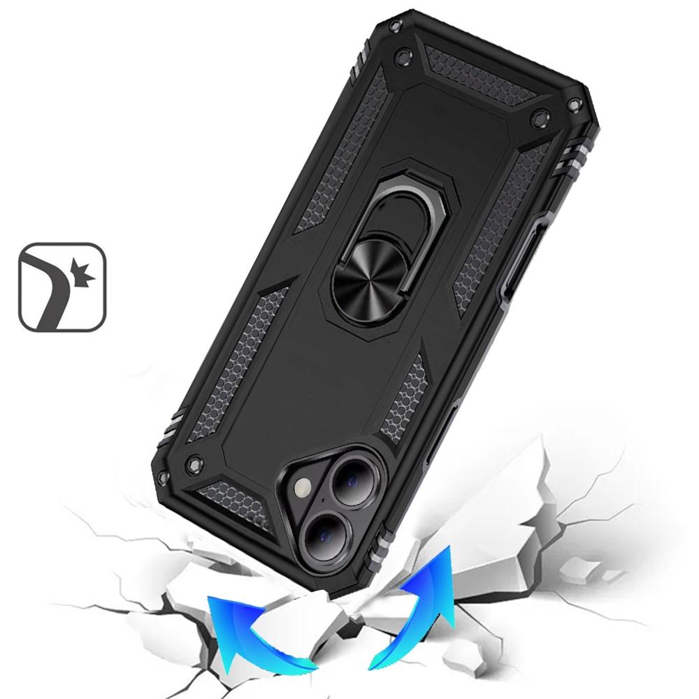 For iPhone 17 Premium Quality Ring Magnetic Kickstand Hybrid Case Cover – Black, photo 2 of 4