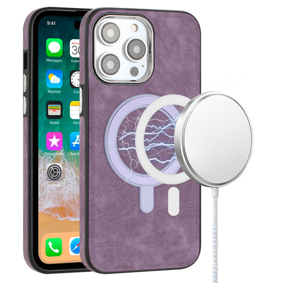 iPhone 12 Pro Max 6.7 Fashion Chrome Edged Magnetic PU Leather Hybrid Case with Camera Ring, photo 3 of 7