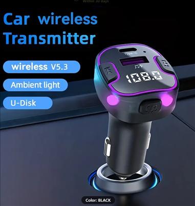 Car Charger Wireless FM BT 5.3 Transmitter Dual USB Modulator 3.1A Car Charger MP3 Player Audio Receiver Handsfree Car Kit, photo 2 of 5