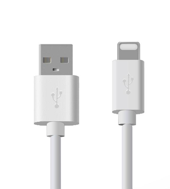High Quality 10-Feet Rubberized iPhone Lightning 8 Pin Cable Cord in White, photo 2 of 5