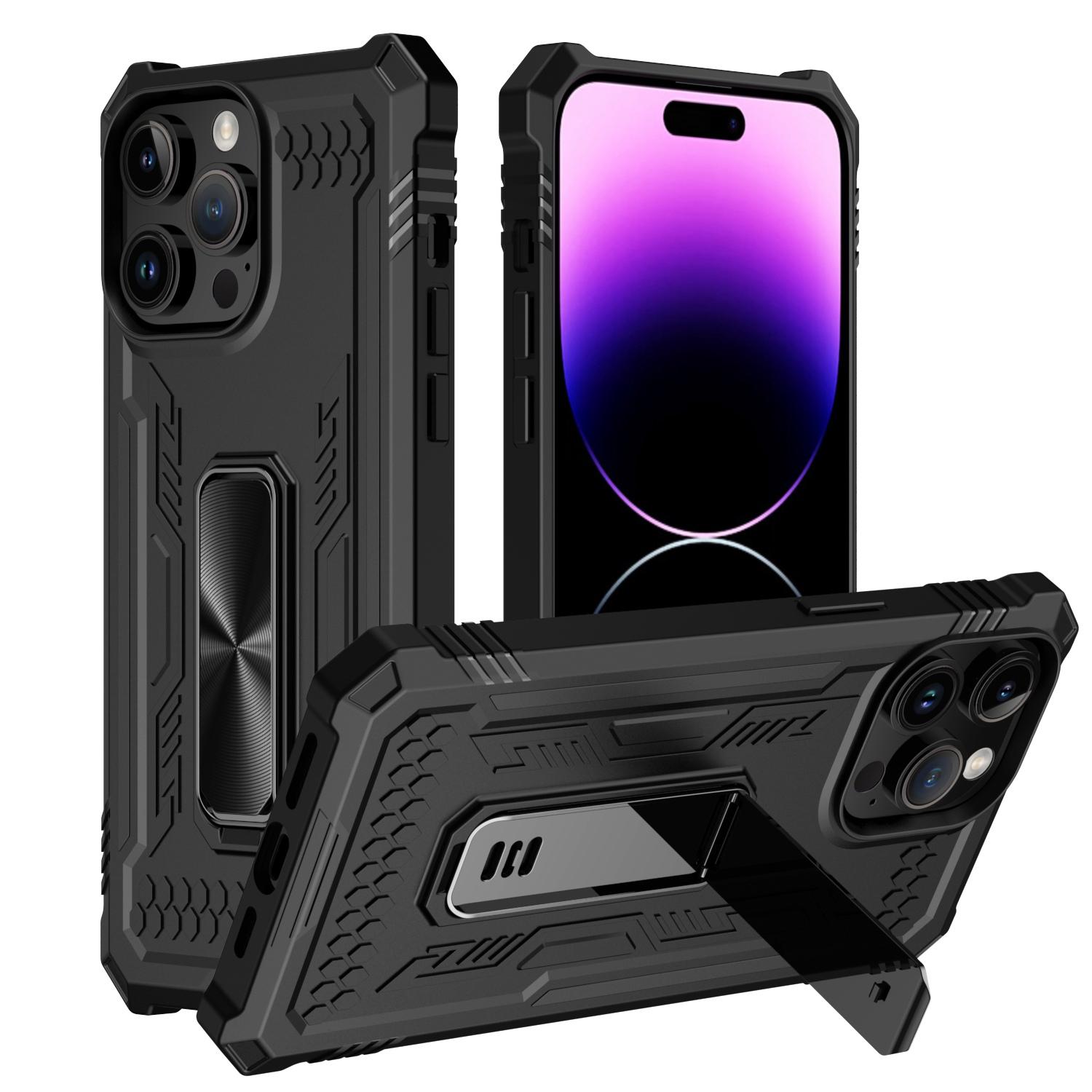 iPhone 15 Plus Mighty Zinc Alloy Kickstand Hybrid Case with UV Oil Finish – Premium Protection & Style