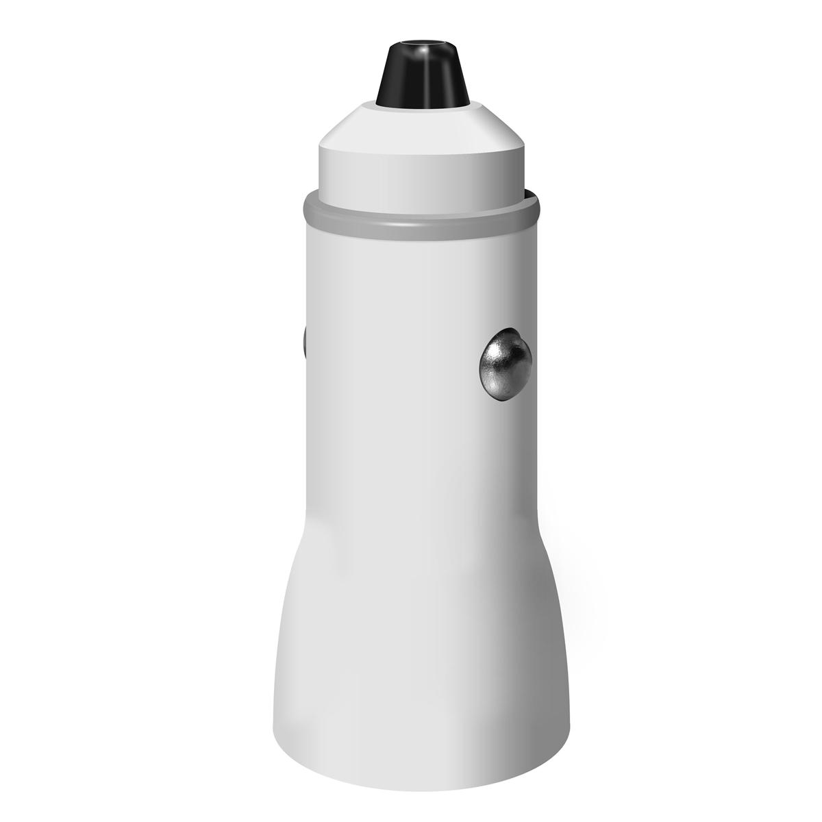 2-IN-1 18W PD Fast Type C&USB Dual Ports Car Charger+Type C to Type C Cable in White, photo 3 of 5