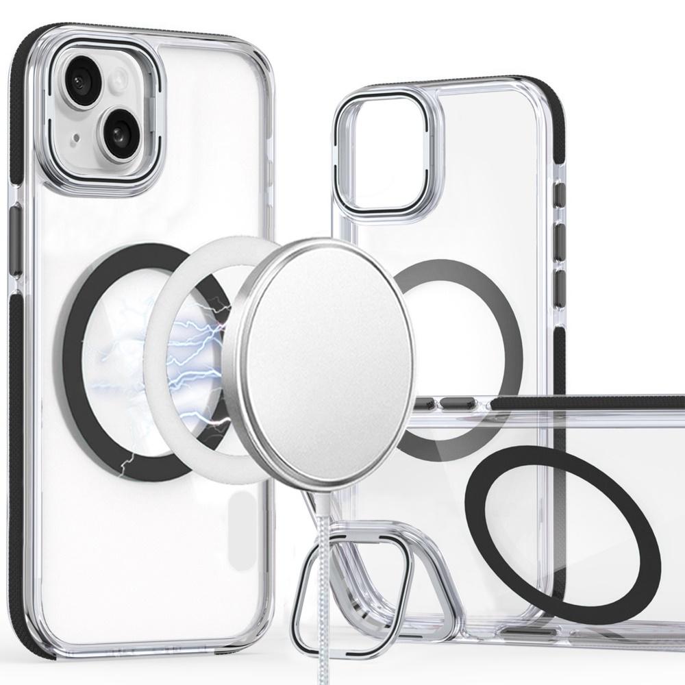 iPhone 15 MagSonic Camera Bracket Stand Magnetic Ring Circle Hybrid - Black