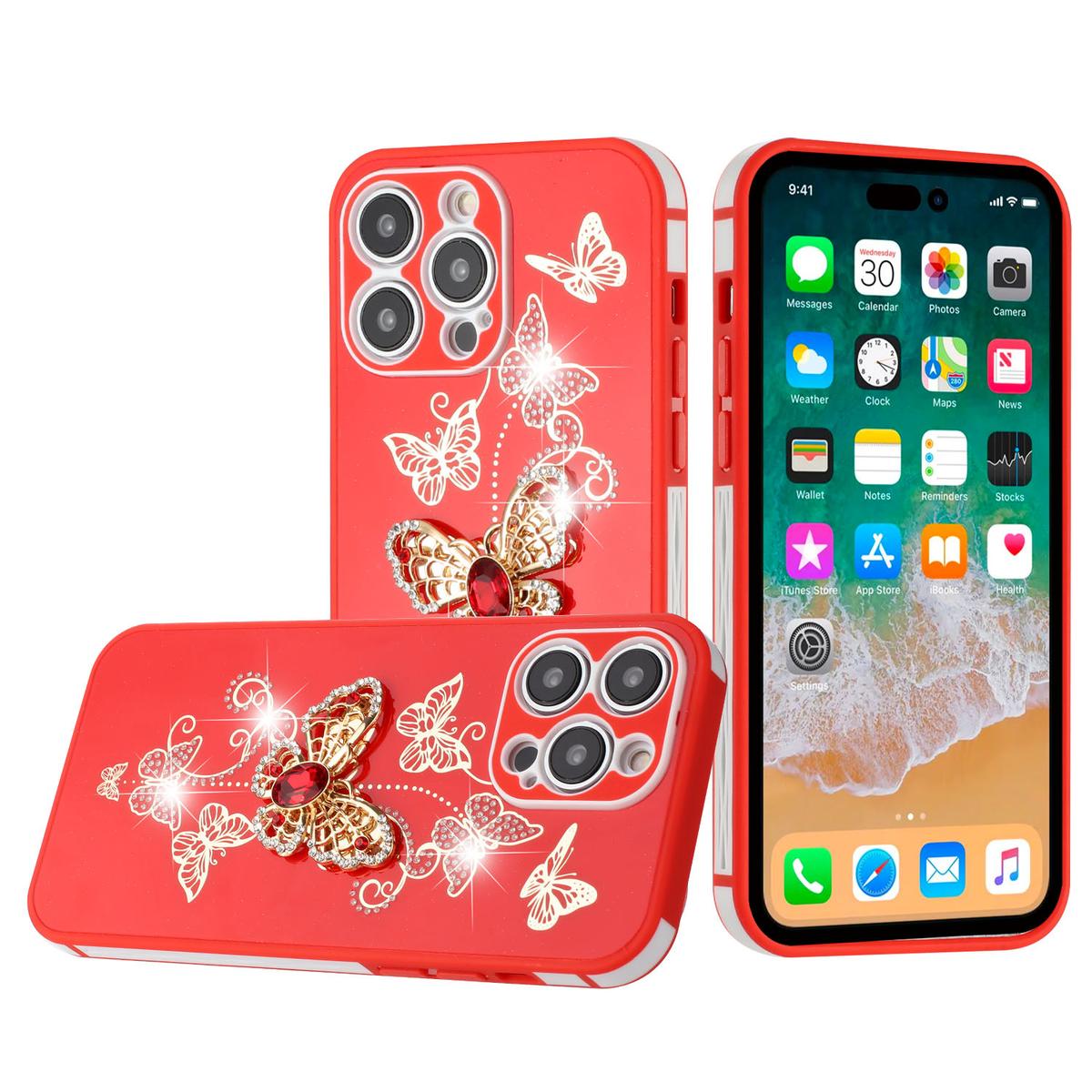 Apple iPhone 14 PRO 6.1" SPLENDID Glitter Butterfly Soft TPU Case Cover – Stylish & Flexible, photo 9 of 10