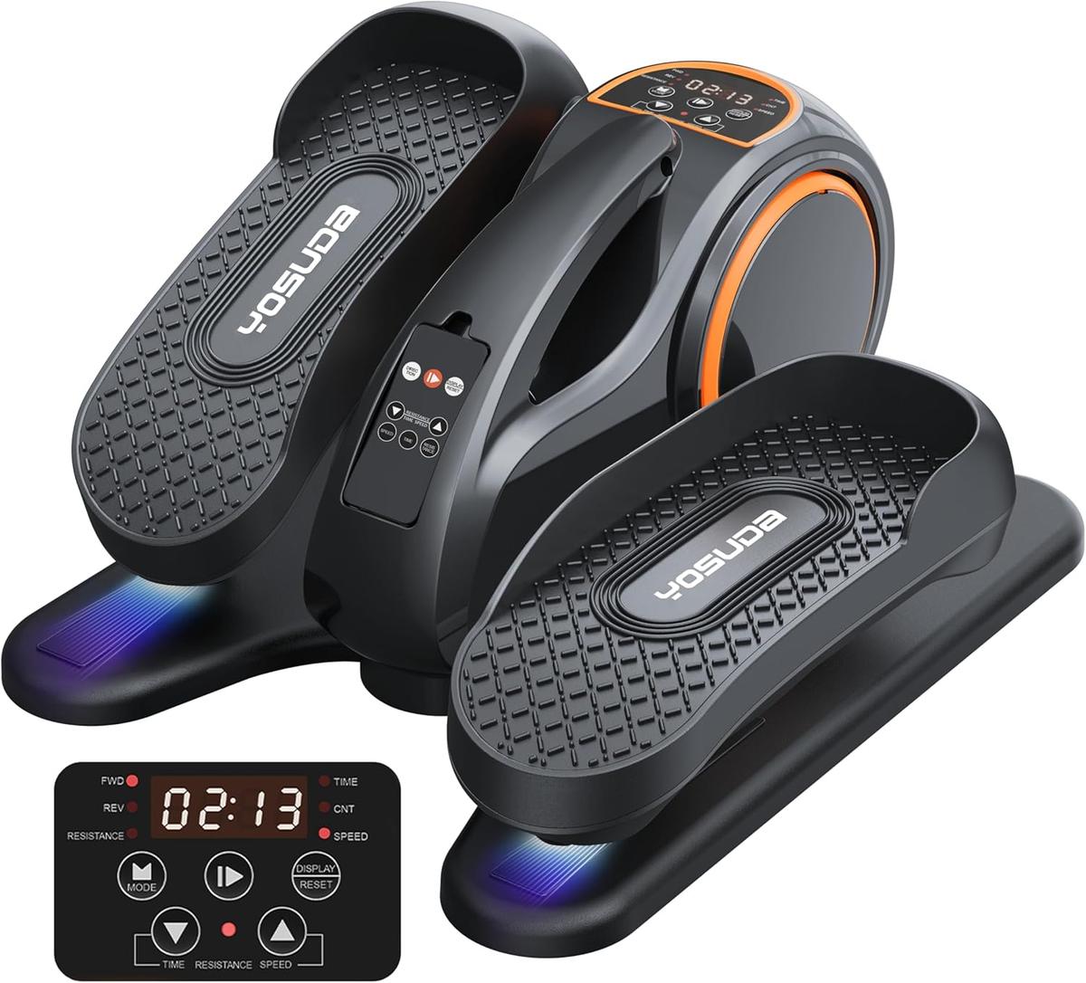 YOSUDA Under Desk Elliptical Electric, Seated Ellipse Leg Exerciser for Seniors with Remote Control, Fully Assembled Elliptical Exercise Machine for Home Use with 10 Adjustable Resistances & Speeds