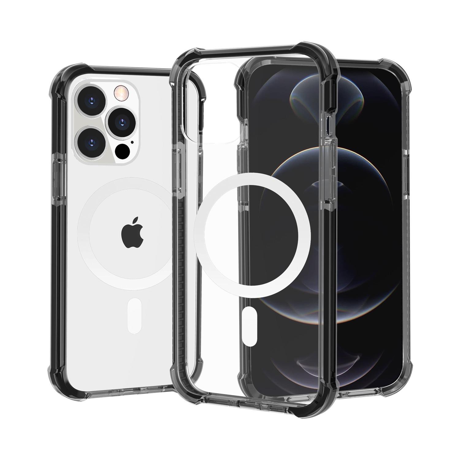 iPhone 14 PLUS Acrylic [Magnetic Circle] Tough 2.5mm Transparent Shockproof Hybrid Case | Heavy-Duty Clear Protection