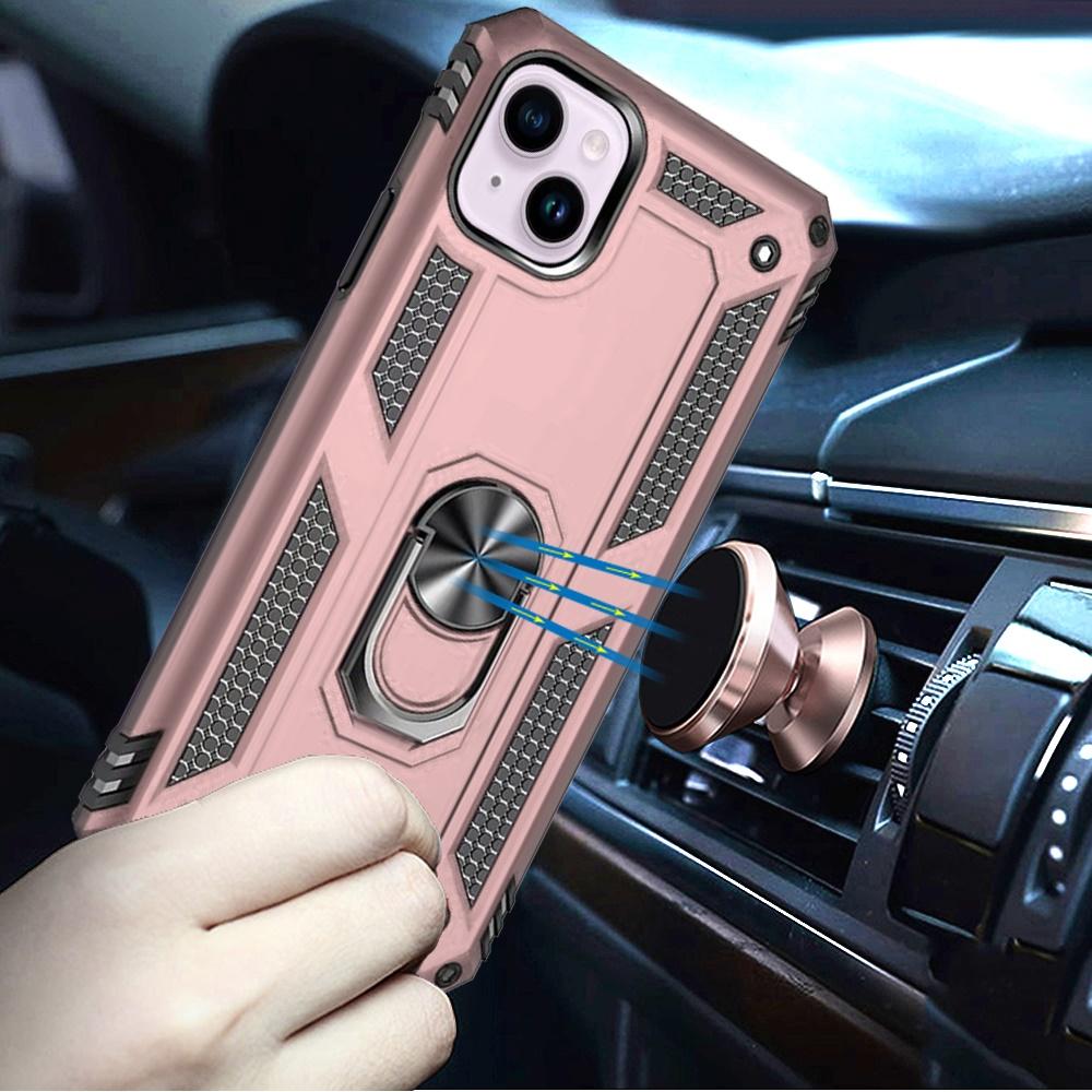 iPhone 13 / 14 Magnetic Ring Kickstand Hybrid Case – Shockproof & Stand-Ready, photo 2 of 4