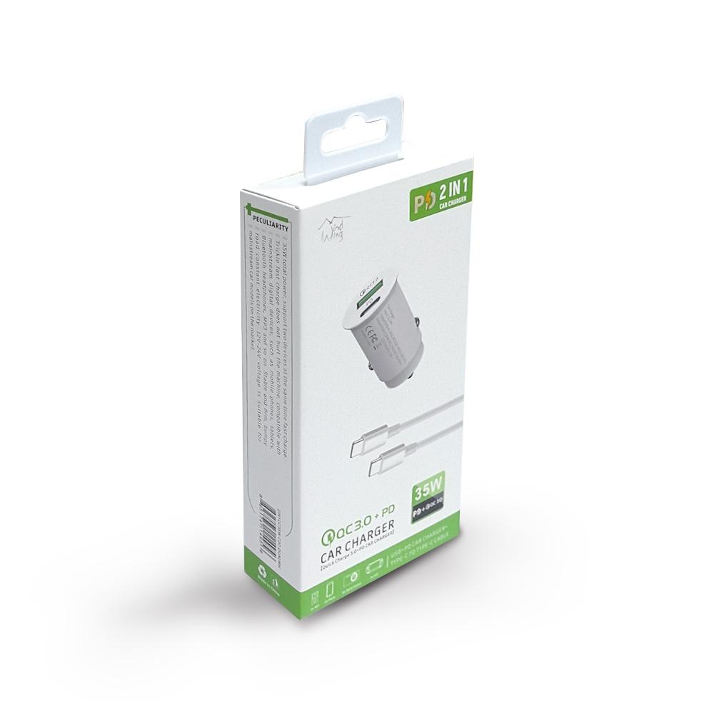 35W Fast Car charger 2 in 1 with Dual ports, C to C Cable, white, photo 4 of 4
