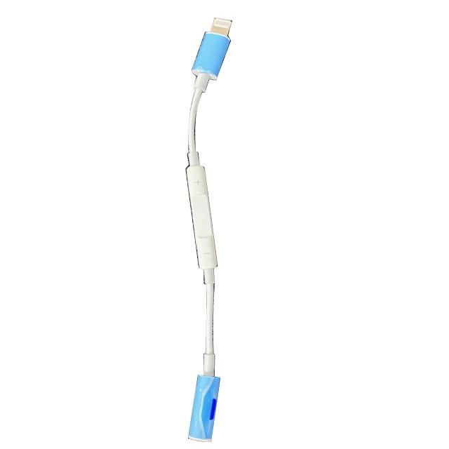Wired Bluetooth Lightning to Headphone Jack Adapter with Pop-Up Window & Volume Control in White, photo 3 of 3