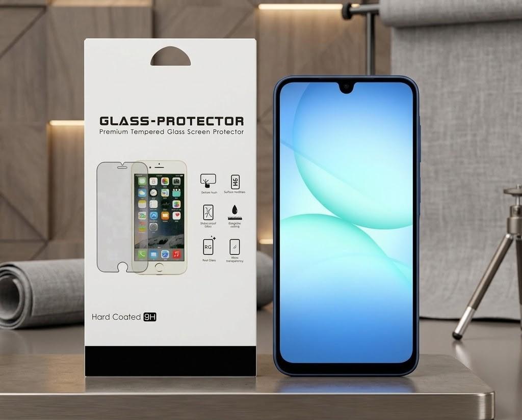 Samsung A17 5G Tempered Glassin Bulk Cardboard Package 2.5 D borders , Bubble Free And Anti Scratch