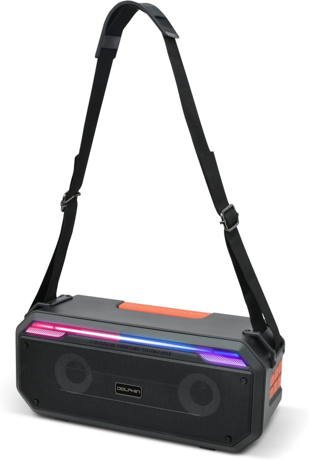 Dolphin SPB-20X 40W Boombox Bluetooth Speaker: Retro, 40W Output, Bass, Loud, LED Light Show, Outdoors, Portable, Rechargeable, Long Lasting Battery, photo 2 of 6