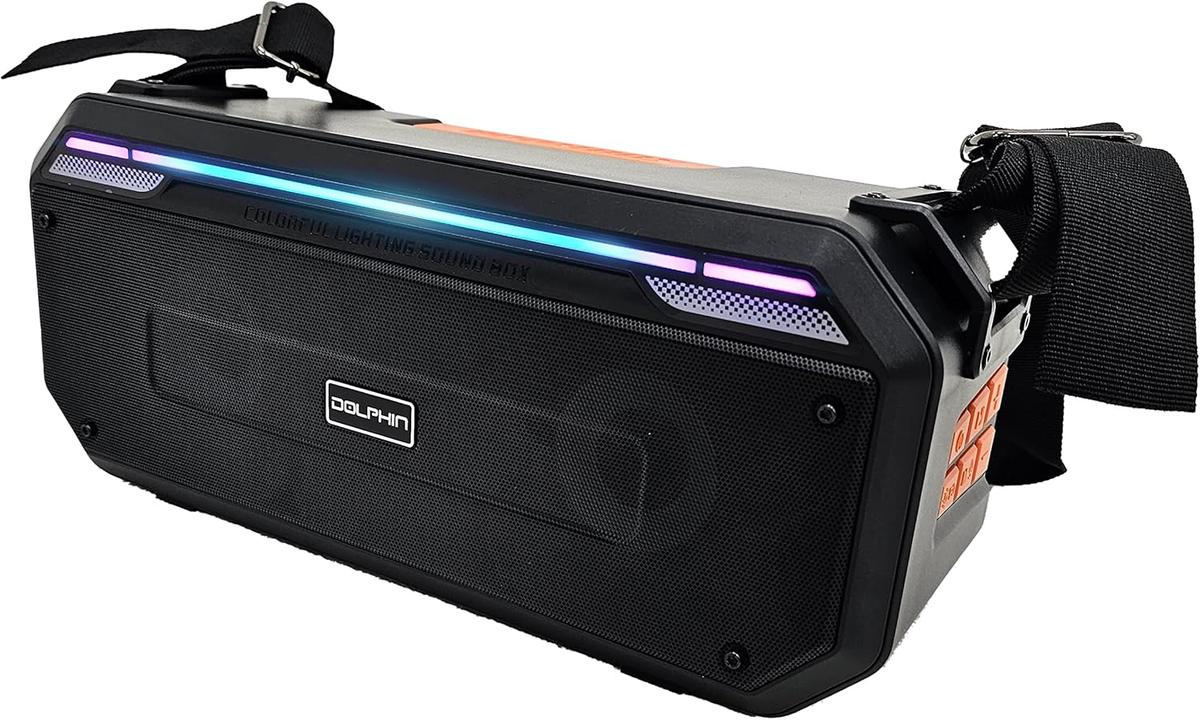 Dolphin SPB-20X 40W Boombox Bluetooth Speaker: Retro, 40W Output, Bass, Loud, LED Light Show, Outdoors, Portable, Rechargeable, Long Lasting Battery, photo 4 of 6