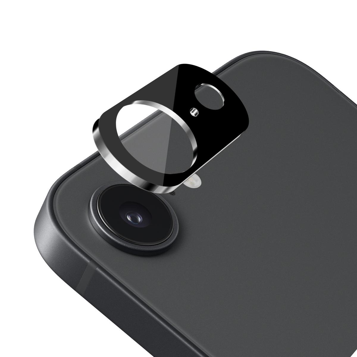 iPhone 17E / 16E / SE4 Camera Lens Colored Edge Tempered(2.5D) - Black