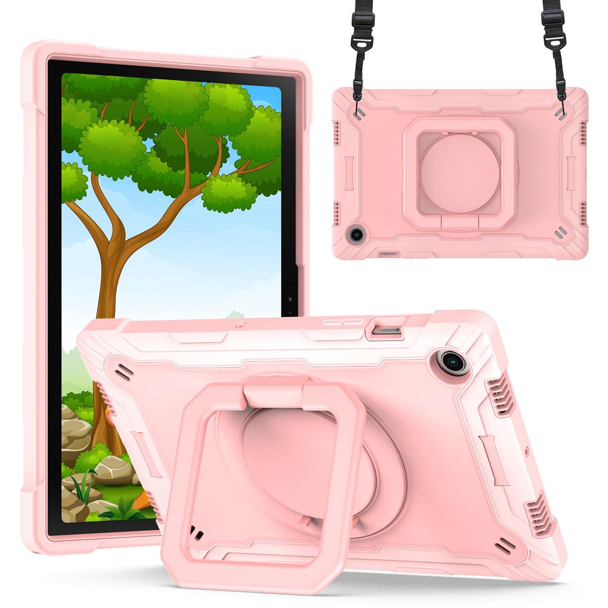 Samsung Galaxy Tab A8 10.5 inch (2022) Tablet Tough Hybrid Rotating 360 Degree Kickstand - Rose Gold