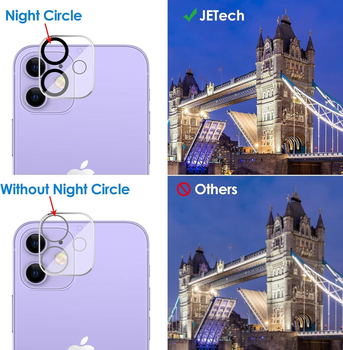 Camera Lens Protector for iPhone 11 – 9H Tempered Glass, Ultra Clear, Anti-Scratch, Case-Friendly (3-Pack), photo 3 of 4