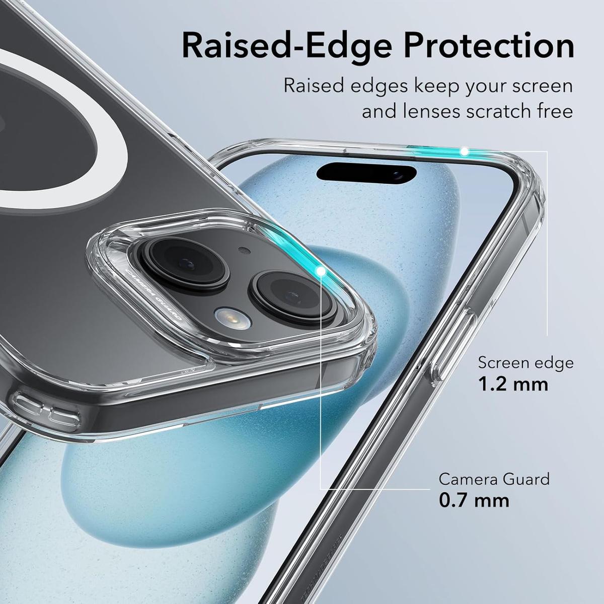 ESR for iPhone 15 Case, Compatible with MagSafe, Military-Grade Protection, Yellowing Resistant, Scratch-Resistant Back, Magnetic Phone Case for iPhone 15, Classic Series, Clear, photo 5 of 6