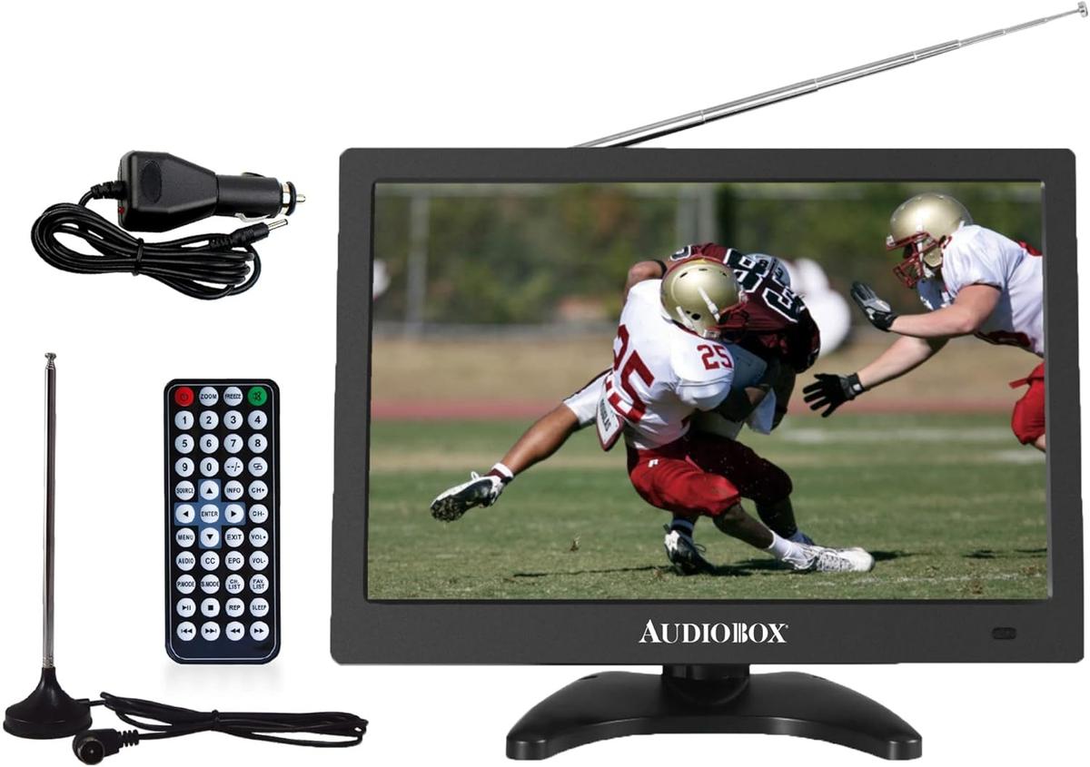Audiobox 13" Portable Rechargeable LCD TV with Antenna, USB and SD Slot with Remote and Magnetic Antenna Base