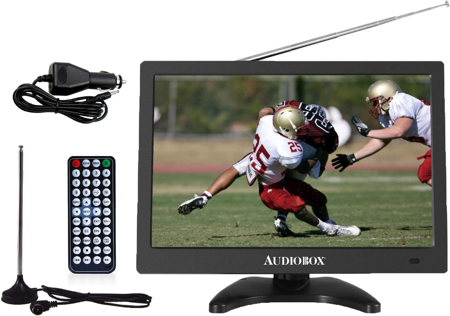 Audiobox 13" Portable Rechargeable LCD TV with Antenna, USB and SD Slot with Remote and Magnetic Antenna Base