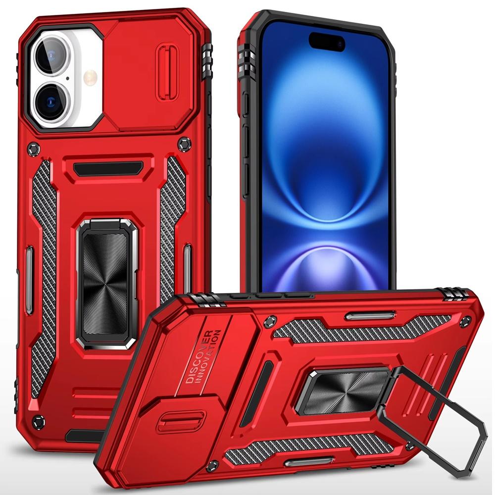 For iPhone 17 High Quality Utter Tough Metal Ring Movable Camera Window Hybrid Case Cover, photo 3 of 3