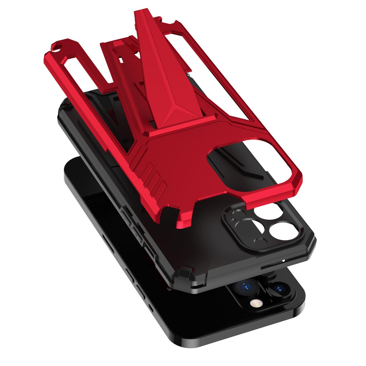 iPhone 12 Pro Max 6.7" Alien Design Shockproof Magnetic Hybrid Kickstand Case Cover – Red, photo 2 of 5