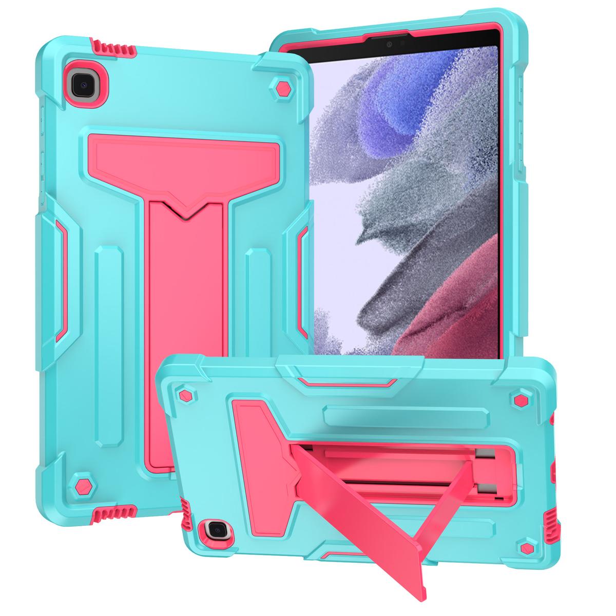 Samsung Galaxy Tab A7 Lite 8.7 inch (T220 T225) Tablet Vertical 3in1 Tough Hybrid Kickstand - Teal/Hot Pink