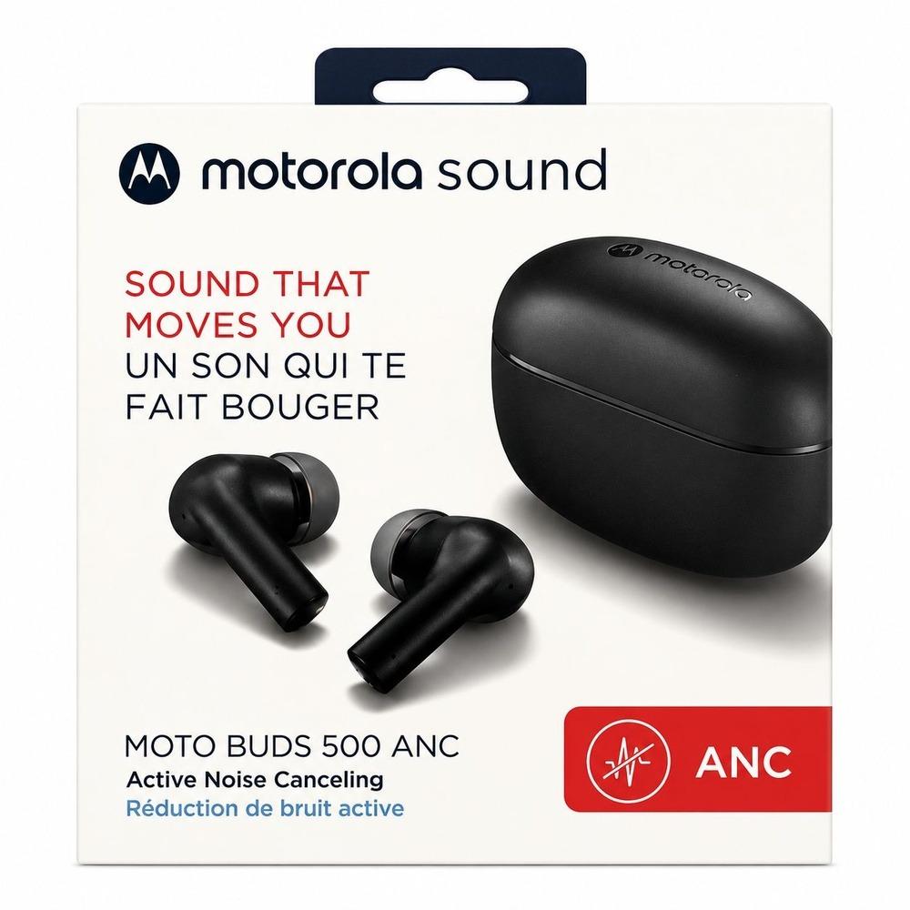 Motorola Moto Buds 500 ANC True Wireless Bluetooth Earbuds - Black