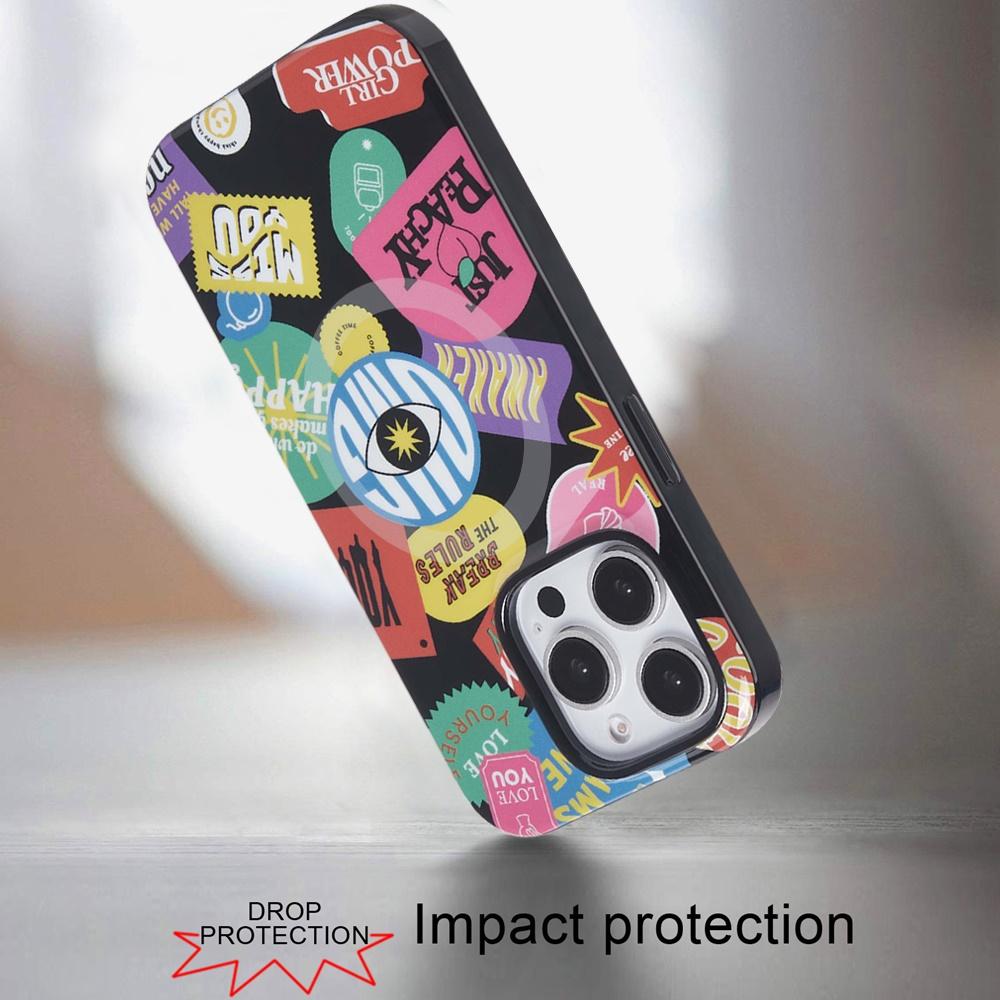 For iPhone 14 Pro Max [Magnetic Circle] Double Layer Design IMD TPU Case - Fashion Rebel, photo 3 of 4