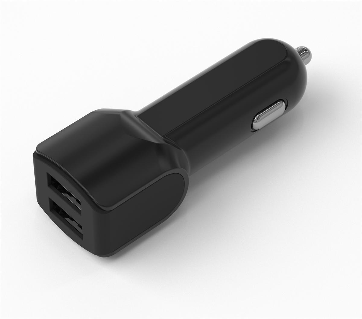 Fast 3.1A Car Charger Adapter with Dual USB ports in Black with Package, photo 2 of 2