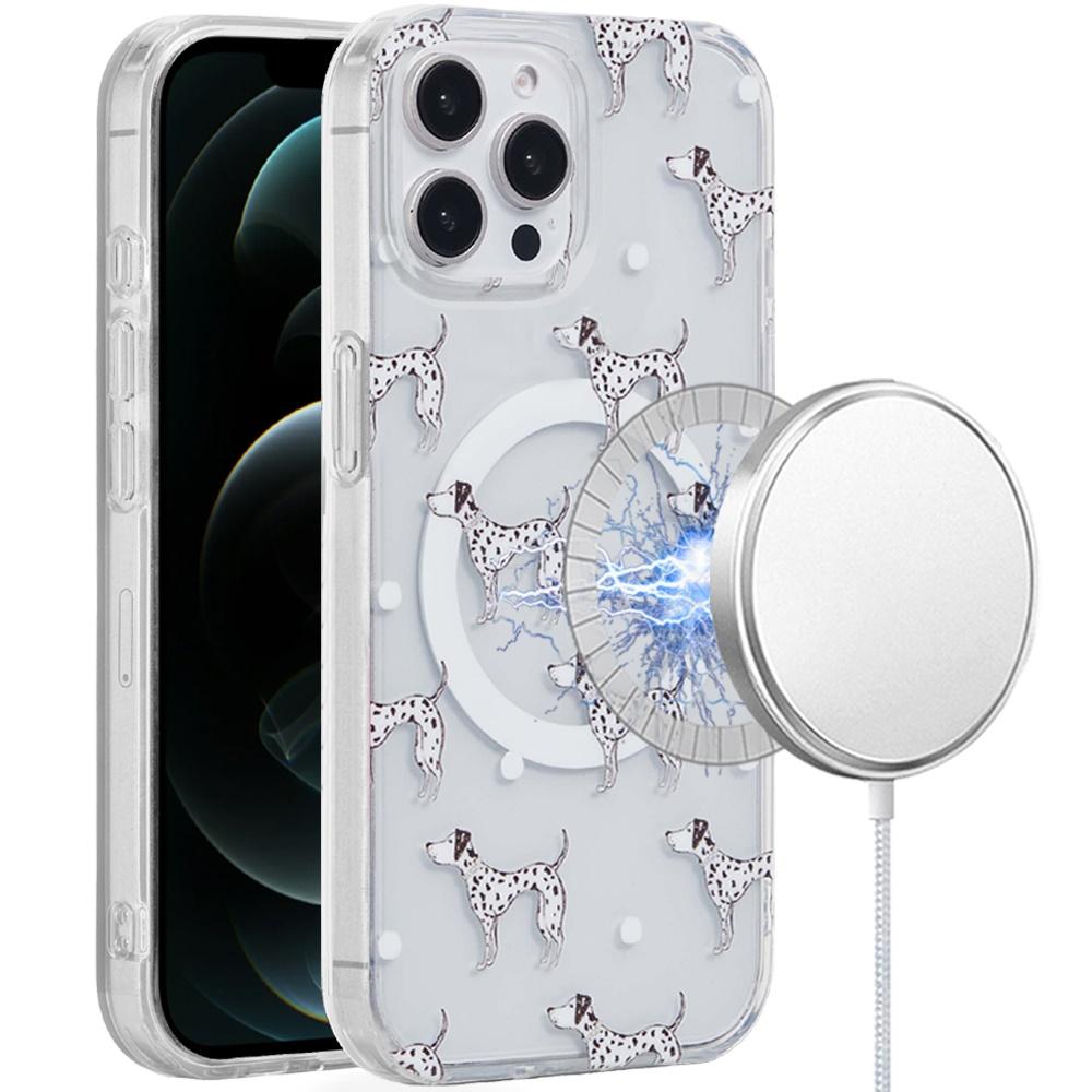 iPhone 12 Pro Max 6.7" [Magnetic Circle] Double Layer IMD TPU Case – Cute Dogs Design