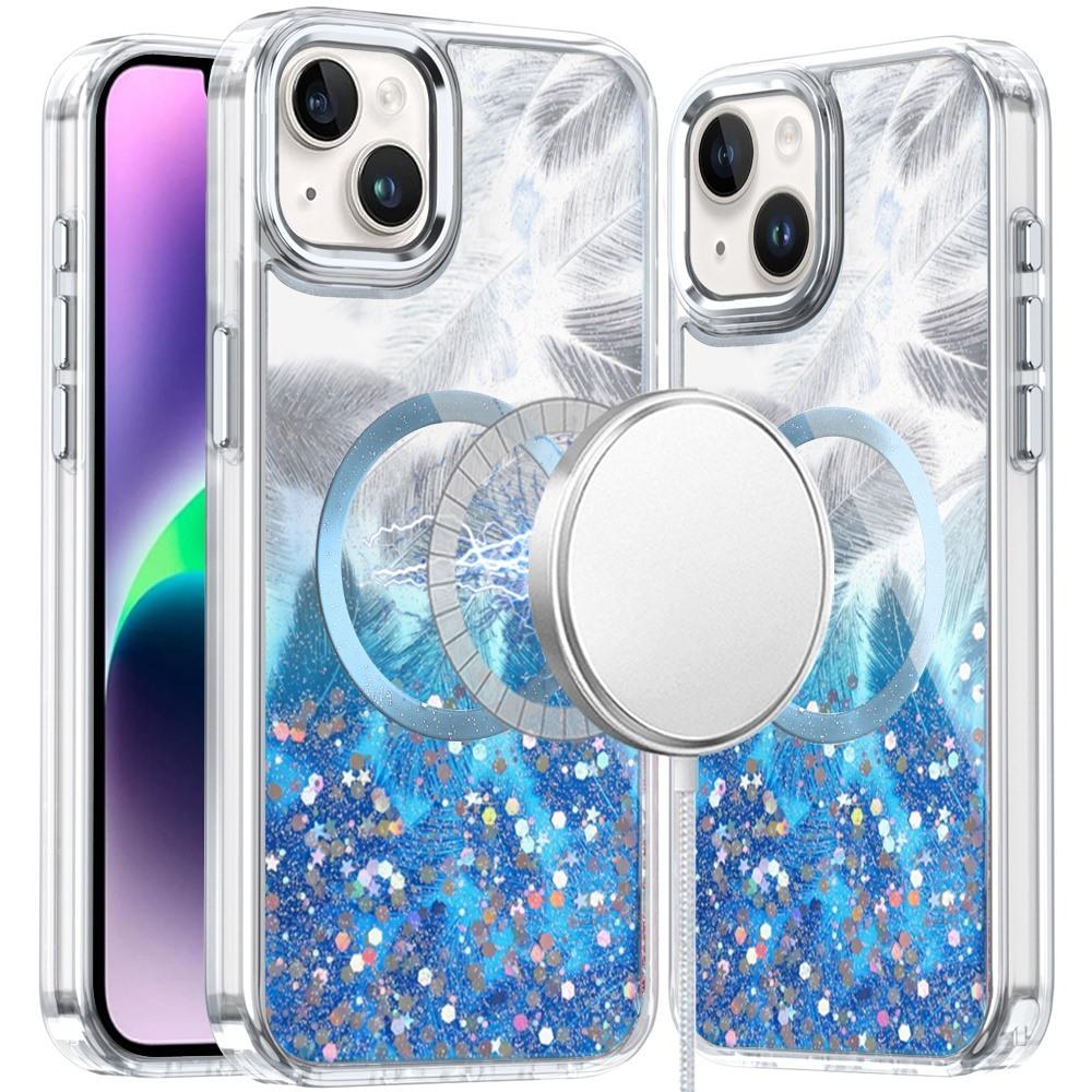 iPhone 14 PLUS Epoxy Glitter Shimmer Hybrid Case with [Magnetic Circle] | Sparkling Shockproof Transparent Cover, photo 3 of 13