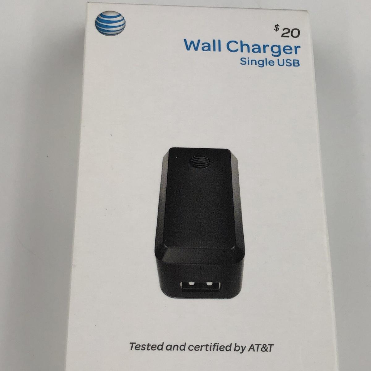 AT&T Wall Charger 4515F Single USB 2.4 AMP for Phones & Tablets Devices Black