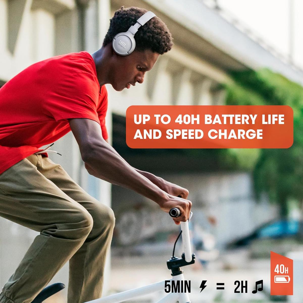 JBL Tune 510BT - Bluetooth headphones with up to 40 hours battery, microphone for call, foldable and comfortable, Android and iOs compatible (Blue), photo 4 of 8