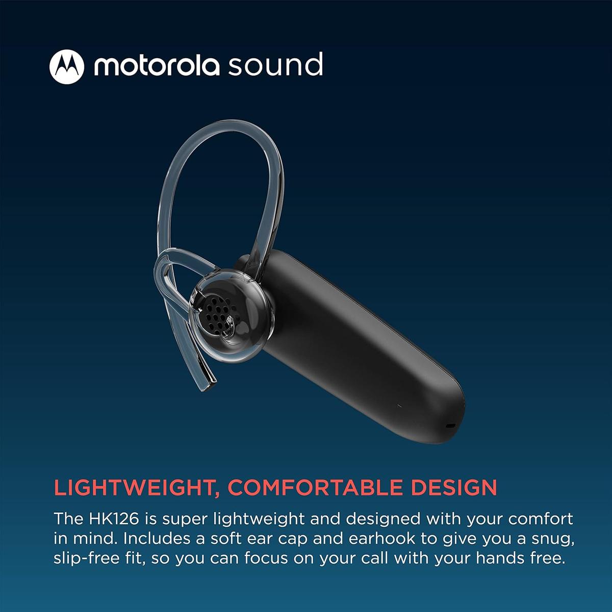 Motorola HK126 Bluetooth Earpiece – Wireless Mono Headset with Clear Calls, 8-Hour Talk Time, Dual Device Connection, Voice Assistant Compatible, photo 3 of 4