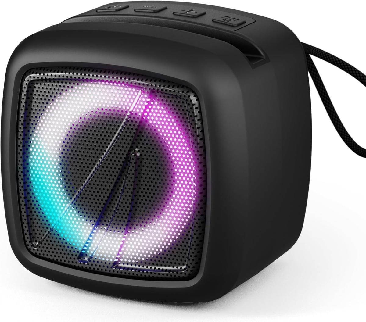 NAUTICA Portable Bluetooth Speaker, Wireless, IPX5 Splashproof, Integrated Phone Holder, 15 Hours Playtime, Dynamic Led Lights, TWS Pairing, Pure Bass for Home, Outdoor (Black), photo 2 of 8