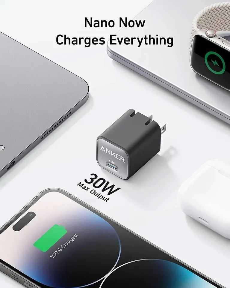 Anker 30W USB C GaN Charger Nano 3 Foldable PPS Fast Adapter for iPhone 14 Pro, photo 4 of 5