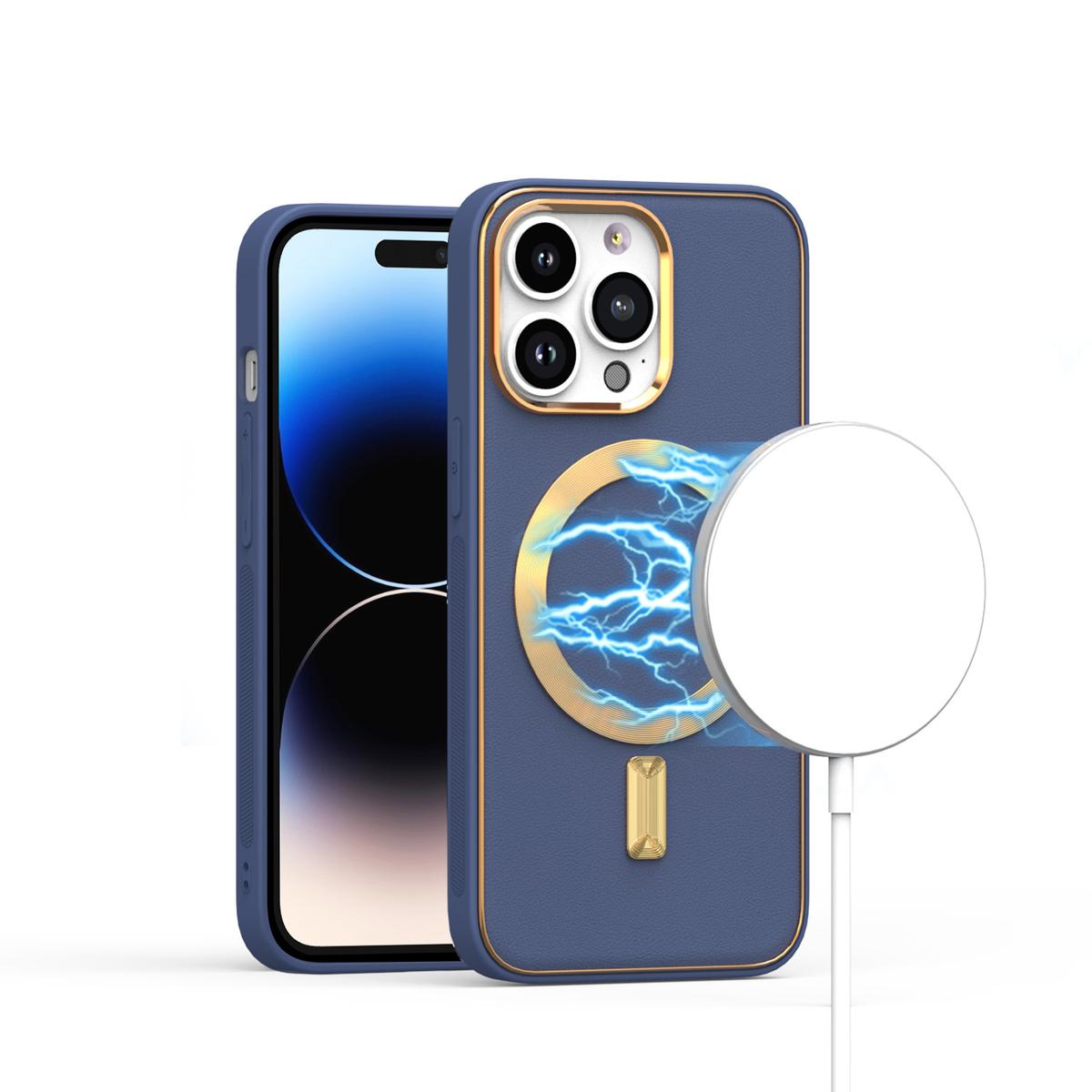 iPhone 14 PRO 6.1" Ultimate PU Leather [Magnetic Circle] Elegant Hybrid Case – Stylish MagSafe-Compatible Protection