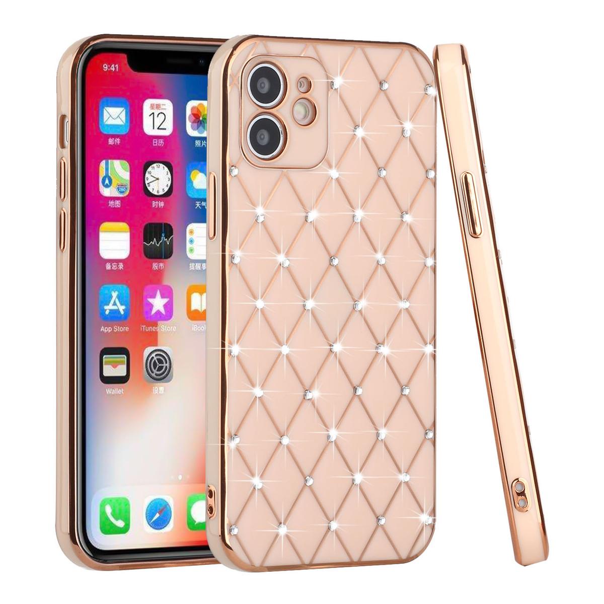Apple iPhone 14 PRO 6.1" Electroplated Grid TPU Case Cover with Diamond Accents | Stylish Shockproof Design, photo 4 of 5